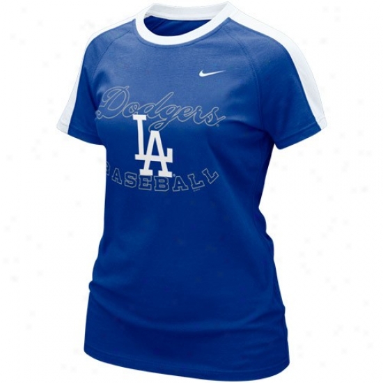 Nike L.a. Dodgers Ladies Royal Azure Center Field T-shhirt