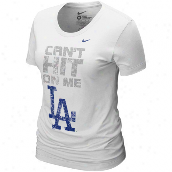 Nike L.a. Dodgers Ladies White Can't Hit On Me T-shirt