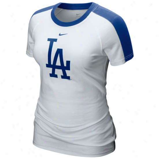 Nike L.a. Dodgers Ladies White Center Field T-shirt