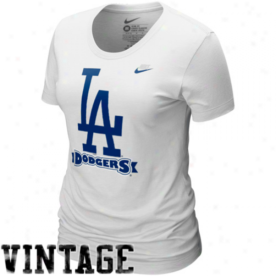 Nike L.a. Dodgers Ladies White On Deck T-shirt