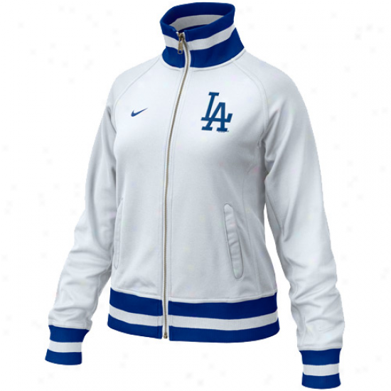 Nike L.a. Dodgers Ladies White Track Jacket