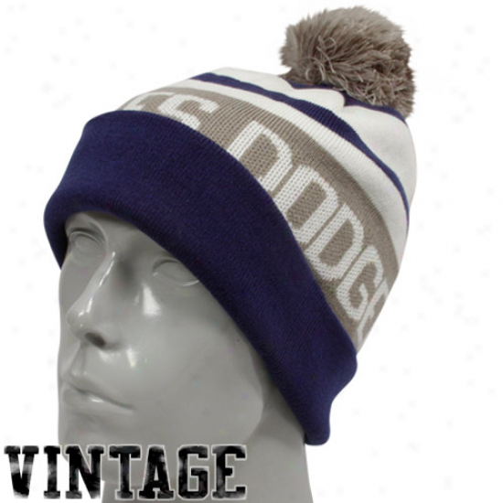 Nike L.a. Dodgers Navy Blie Cooperstown Vintage Knit Beanie