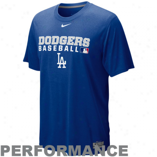Nike L.a. Dodgers Royal Blue Dri-fit Team Issue Legend Performance T-shirt