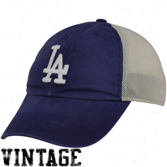 Nike L.a. Dodger Royal Bluee Heritage 86 Cooperstown Vintage Relaxed Mesh Back Adjustable Hat