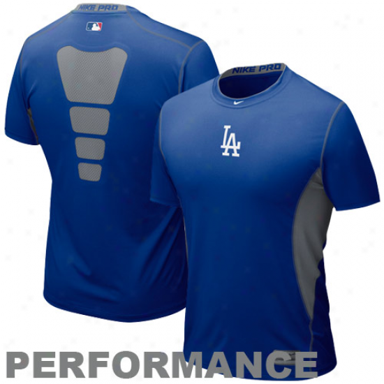 Nike L.a. Dodgers Royal Blue Hyper Cool Performance T-shirt