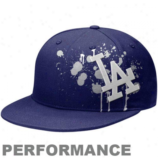 Nike L.a. Dodgers Royal Blue Offset Splatter Performance Snapback Adjustable Hat