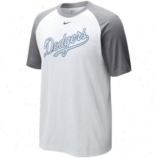 Nike L.a. Dodgers White Cup Of Coffee Raglan T-shirt