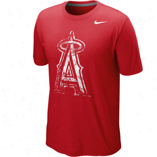 Nike Los Angeles Angels Of Anaheim Blended Graphic Tri-blend T-shirt - Red