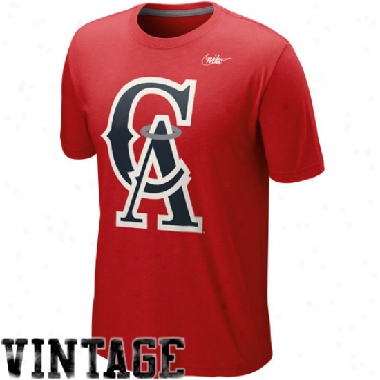 Nike Los Angeles Angels Of Anaheim Blended Logo Tri-blend T-shir t- Red