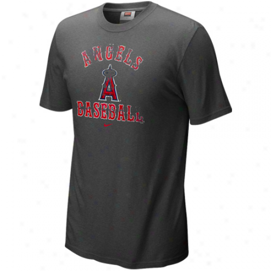 Nike Los Angeles Angels Of Anaheim Charcoal Slidepiece Tri-blend T-shirt