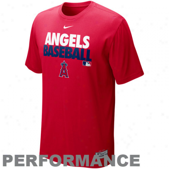 Niks Los Angeles Angels Of Anaheim Graphic Dri-fit Performance T-shirt - Red