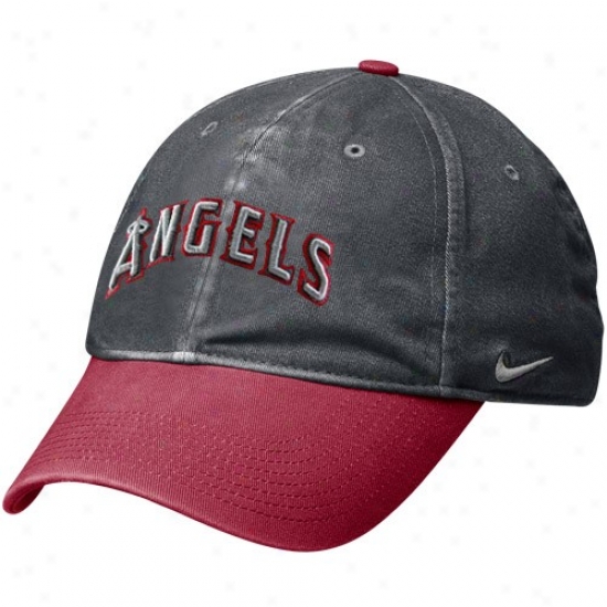 Nike Los Angeles Angels Of Anaheim Graphite-red Legacy 91 Circus Catch Flex Fit Hat