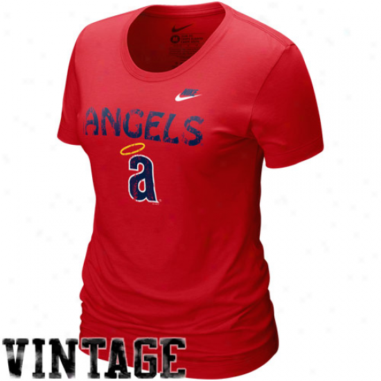 Nike Los Angeles Angels Of Anaheim Laxies Red Dugout Logo Vintage Tri-blend T-shirt