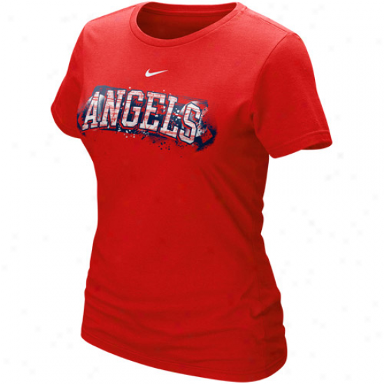 Nike Los Angeles Angels Of Anaheim Ladies Red Seasonal Arch T-shirt