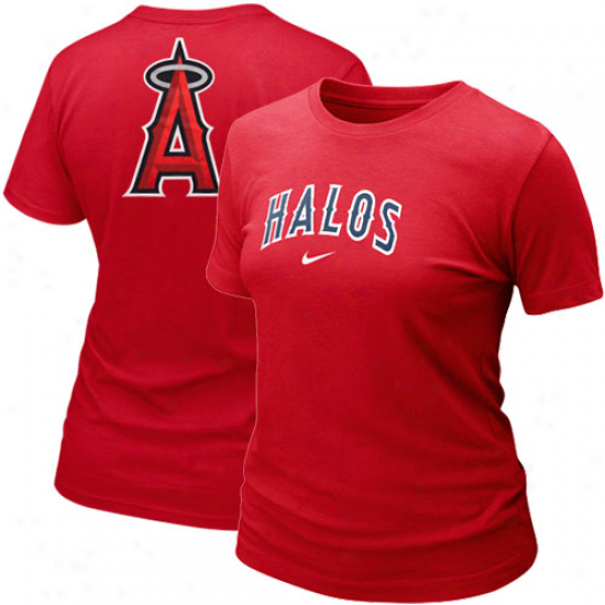 Nike Los Angeles Angels Of Anaheim Ladies Red Local T-shirt