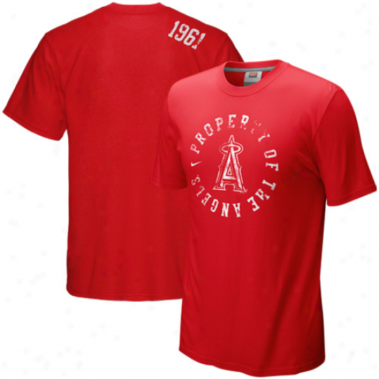 Nike Los Angeles Angels Of Anaheim Red Around The Horn T-syirt