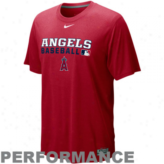 Nike Los Angeles Angels Of Anaheim Red Dri-fit Team Issue Legend Performance T-shirt