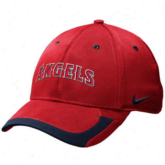 Nike Los Angeles Angels Of Anaheim Tactile Ii Legacy 91 Swoosh Flex Fit Hat - Red