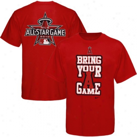 Nike Los Angeles Angels Of Anaheim Youth Red 2010 Mlb All-star Game Attitude T-shirt