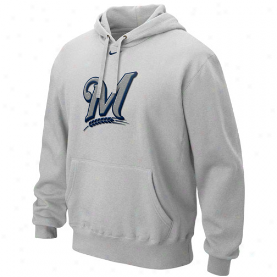 Nike Milwayiee Brewers Ash Cup Of Coffee Hoody Sweatshirt