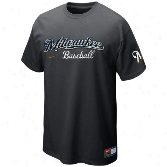 Nike Milwaukee Bewers Away Practice T-shirt - Graphite