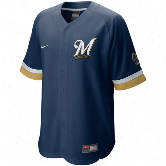 Nike Milwaukee Brewers Baseball Fan Jersey - Navy Blue