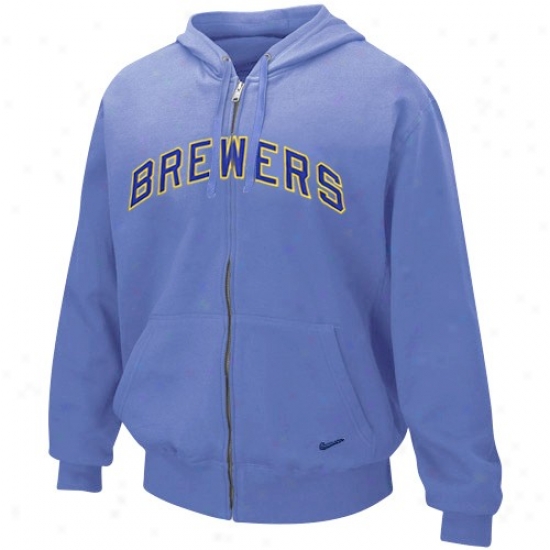 Nike Milwaukee Brewers Light Pedantic  Tackle Twill Full Zip Hoody Sweatshirt