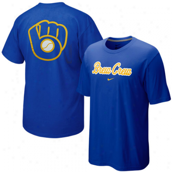 Nike Milwaukee Brewers Royal Blue Local Vintage T-shirt