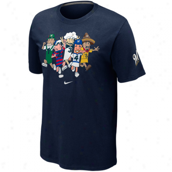 Nike Milwaukee Brewerz Sausage Race Local T-shirt - Navy Blue