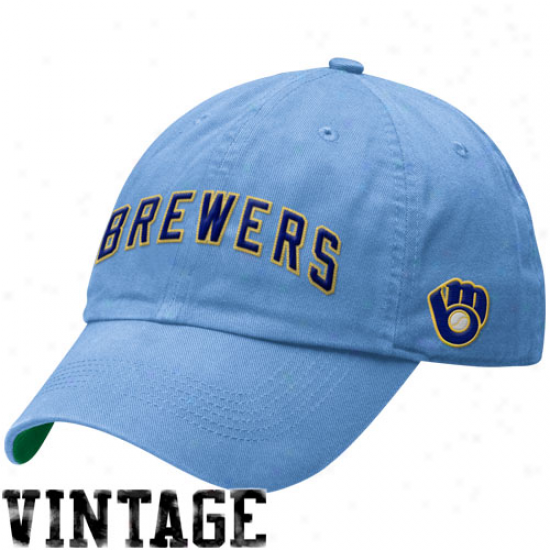 Nike Milwaukee Brewers Washed Logo Cooperstown Legacy 91 Swoosh Hat - Light Blue