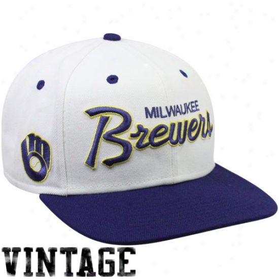 Nike Milwaukee Brewers White-royal Blue Cooperstow Snapback Adjustable Hat