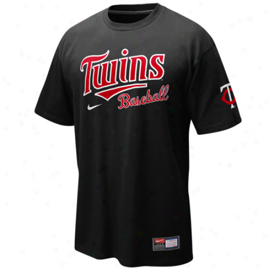 Nike Minnesota Twins Away Exercise  T-shirt - Black