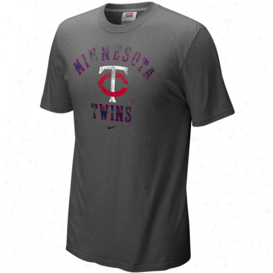 Nike Minnesota Twins Charcoal Slidepiece Tri-blend T-shirt