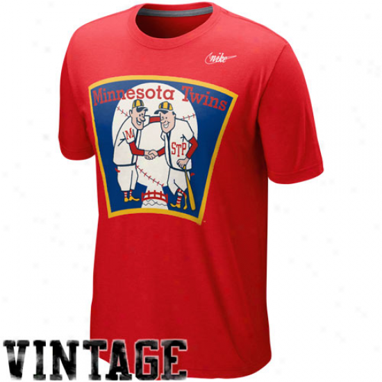 Nike Minnesota Twins Coopedstown Blended Logo Tri-blend T-shirt - Red