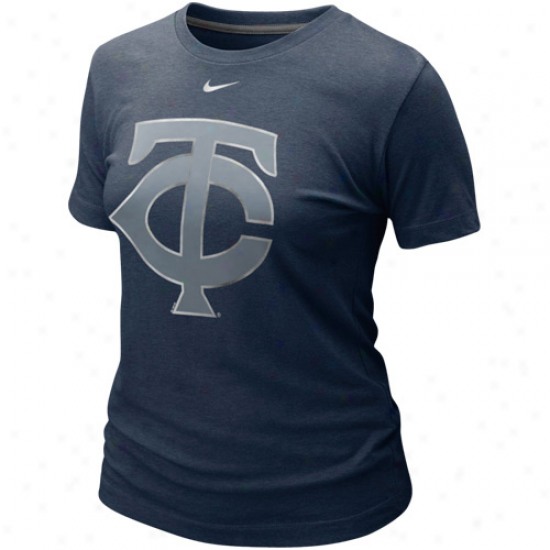 Nike Minnesota Twins Ladies Blended Graphic Tri-blend T-shirt - Navy Blue  -