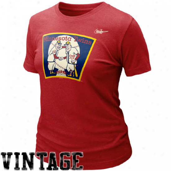 Niek Minnesota Twins Ladies Cooperstown Blended Graphic Tri-blend T-shirt - Red