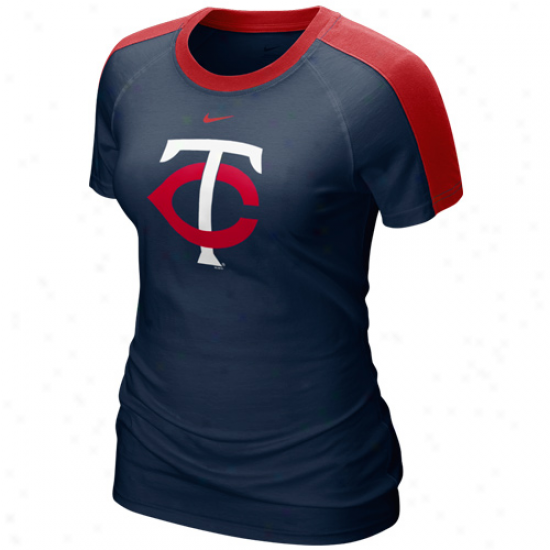 Nike Minnesota Twins Ladies Navy Blue 2011C enterfield T-shirt