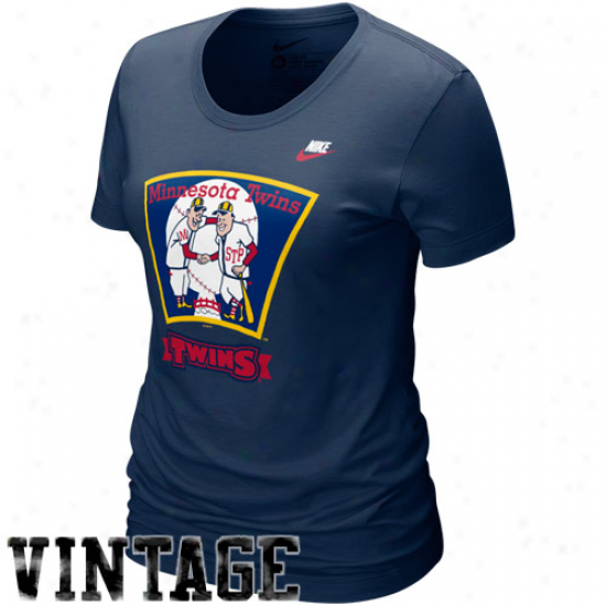 Nike Minnesota Twins Ladies Navy Blue Steady Deck T-shirt