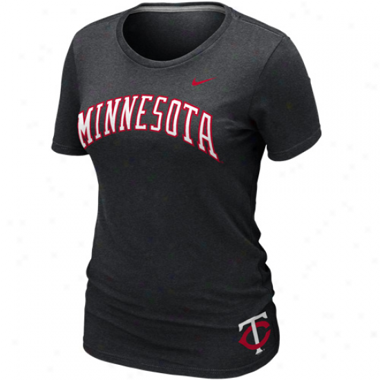 Nike Minnesota Twins Ladies Seasonal Graphic T-snirt - Black