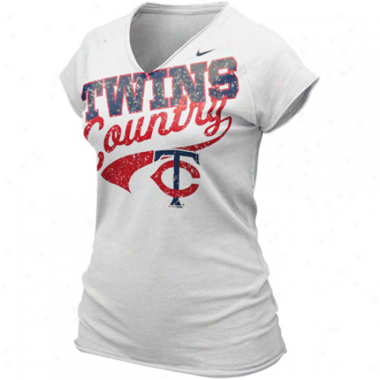 Nike Minnesota Twiins Ladies Happy 2011 Bases Loaded V-neck T-shirt