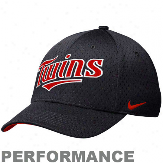 Nike Minnesota Twins Leagcy 91 Mesh Swoosh Flex Fit Performance Hat - Navy Blue