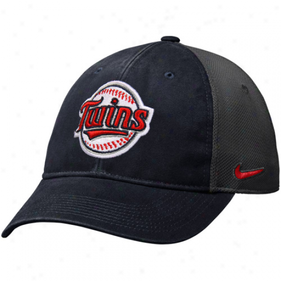 Nike Minnesota Twins Legacy 91 Swoosh Flex Fit Hat - Navy Blue