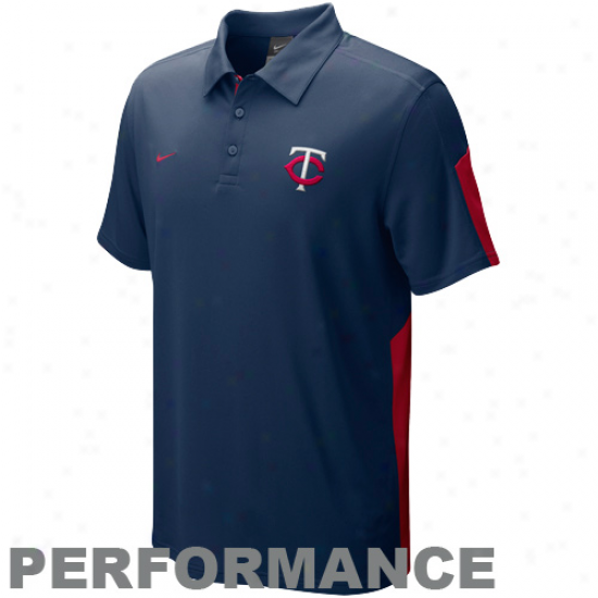 Nike Minnesota Twins Navy Blue Authentic Collection Dri-fit Performance Polo