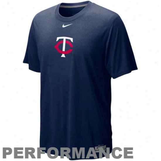 Nike Minnesota Twins Nayv Blue Dri-fit Logo Legend Performance T-shirt