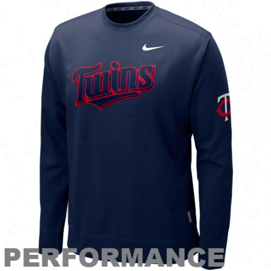 Nike Minnesota Twins Navy Blue Ko Performance Crew Sweatshirt