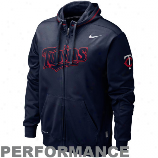 Nike Minnesota Twins Navy Blu eKo Performance Full Zip Hoodie Sweatshirt