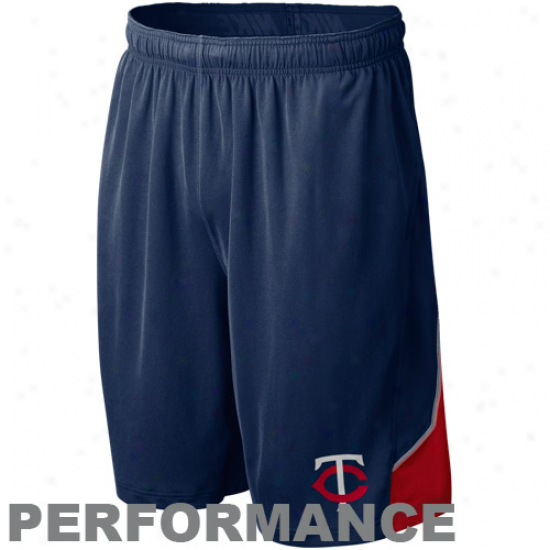 Nike Minnesota Twins Navy Blue Mlb Authentic Collection Performance Training Shorts