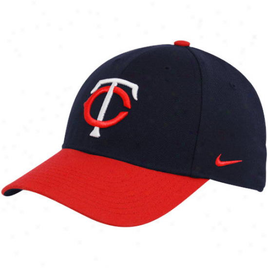 Nike Minnesota Twins Navy Blue-red Wool Classic Adjustable Hat
