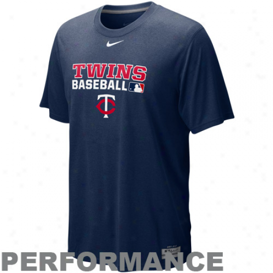 Nike Minnesota Twins Navy Blue Team Issue Fable Perforammce T-shirt