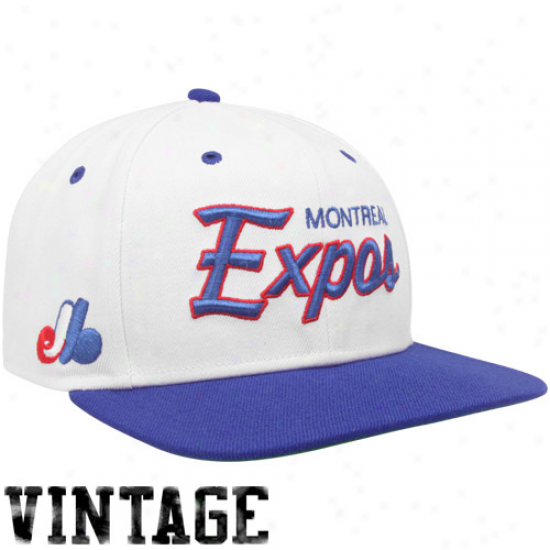 Nike Montreal Expos White-royal Blue Cooperstown Snapback Adjustable Hat